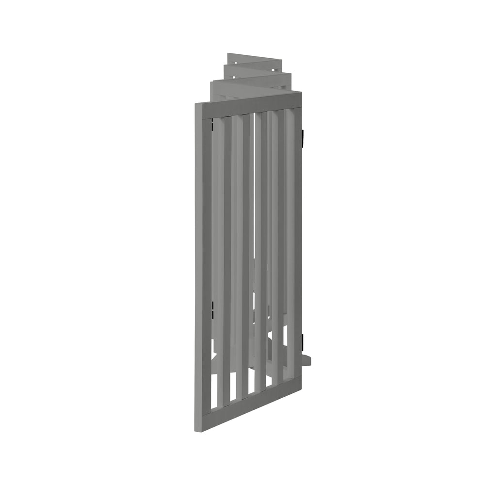 Grey Wooden Pet Gate Dog Fence with 6 Panels 80cm
