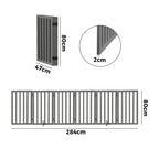 Grey Wooden Pet Gate Dog Fence with 6 Panels 80cm