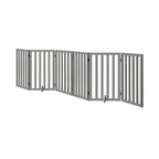 Grey Wooden Pet Gate Dog Fence with 6 Panels 80cm