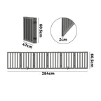 Grey Wooden Pet Gate Safety Stair Barrier with 6 Panels