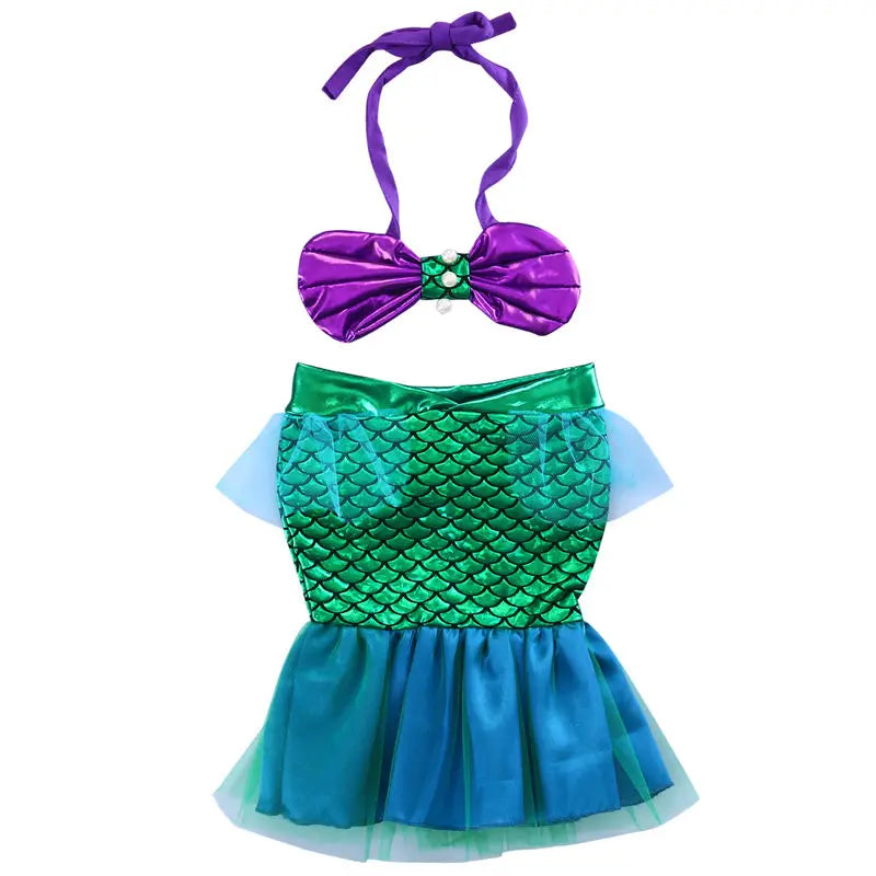 Toddler Mermaid Girl Princess Dresses, Girls Swimming Mermaid Tail Sets, Little Mermaid Tail Costume, Mermaid Birthday dress
