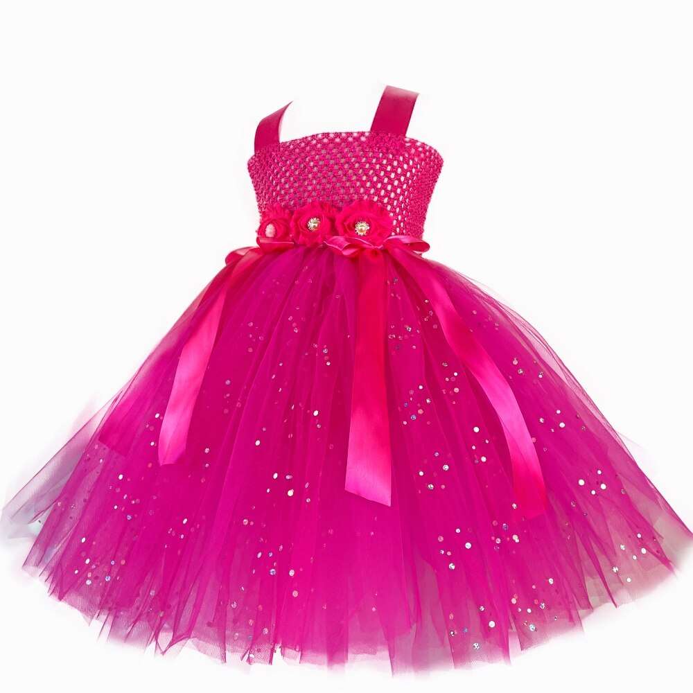 Girls Pink Flower Fairy Tutu Dress: Butterfly Wing Princess Party Costume - Kids Tulle Dress Butterfly Princess Dress