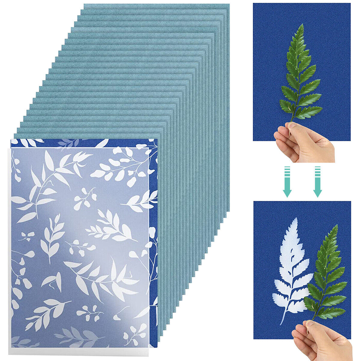 40Pcs Solar Printing Kit Cyanotype Sun Art Paper Sensitivity Nature Printing Craft kit Gifts to make DIY Kit