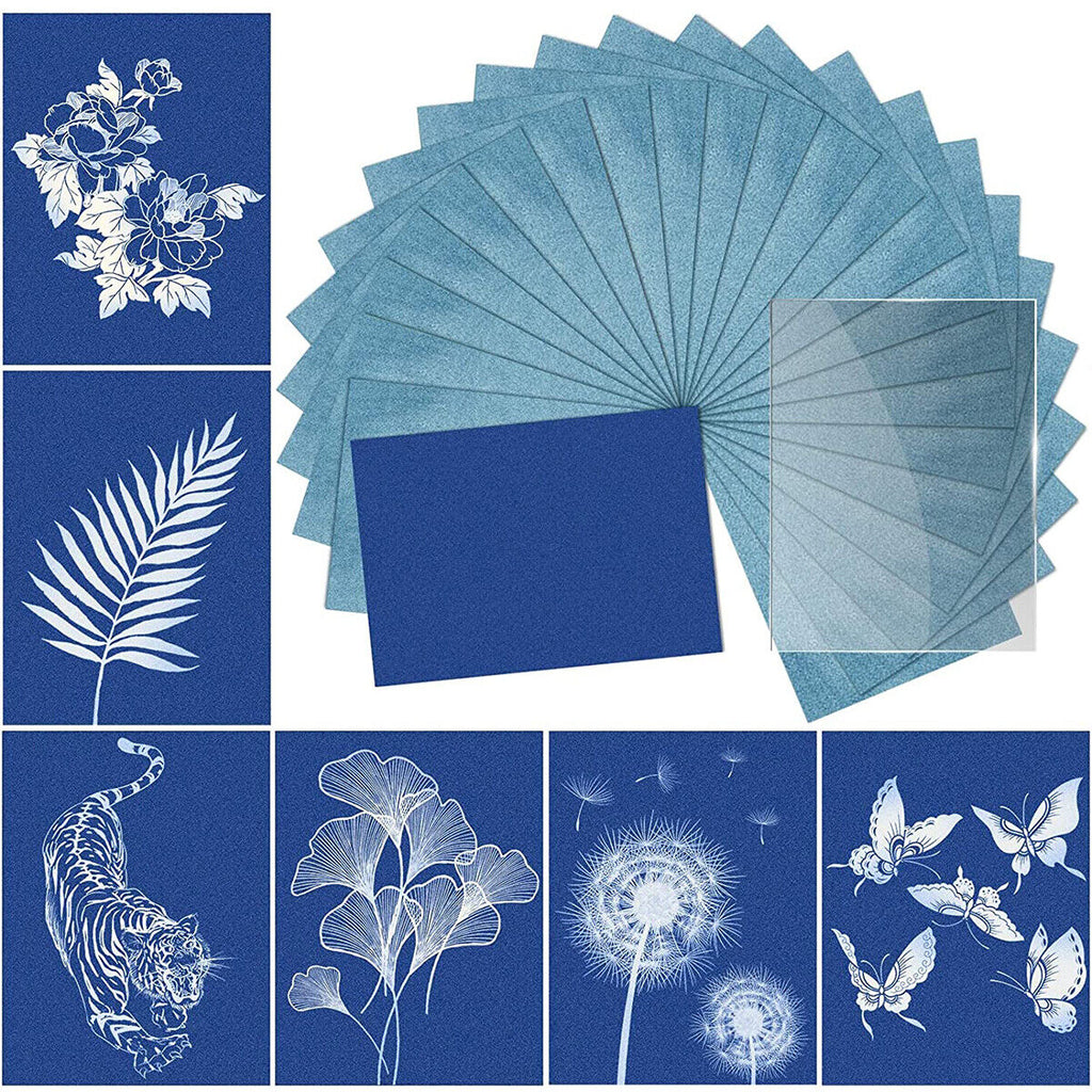 40Pcs Solar Printing Kit Cyanotype Sun Art Paper Sensitivity Nature Printing Craft kit Gifts to make DIY Kit