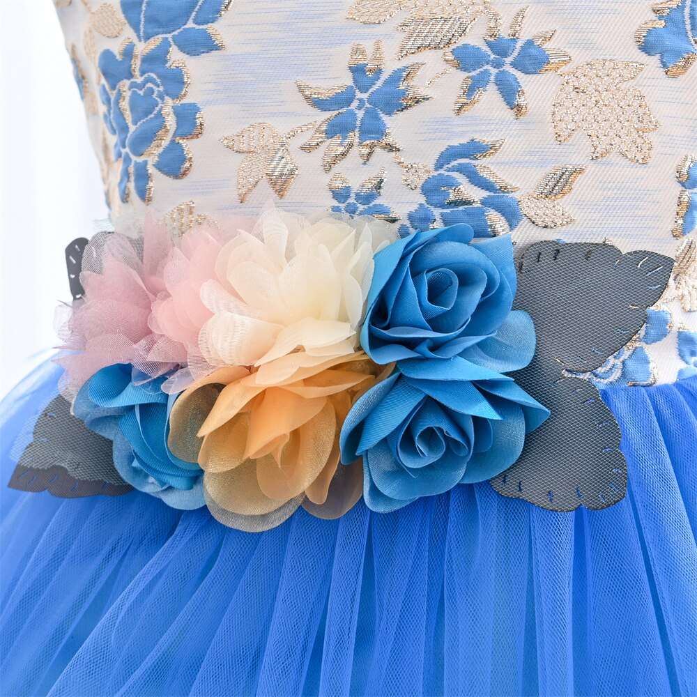 Elegant Girl Dresses, Sequins Princess Dress Baby Girl Birthday Party Flower Prom Gown Baptism Party Dress Kids Clothes, Girls Tutu Dress