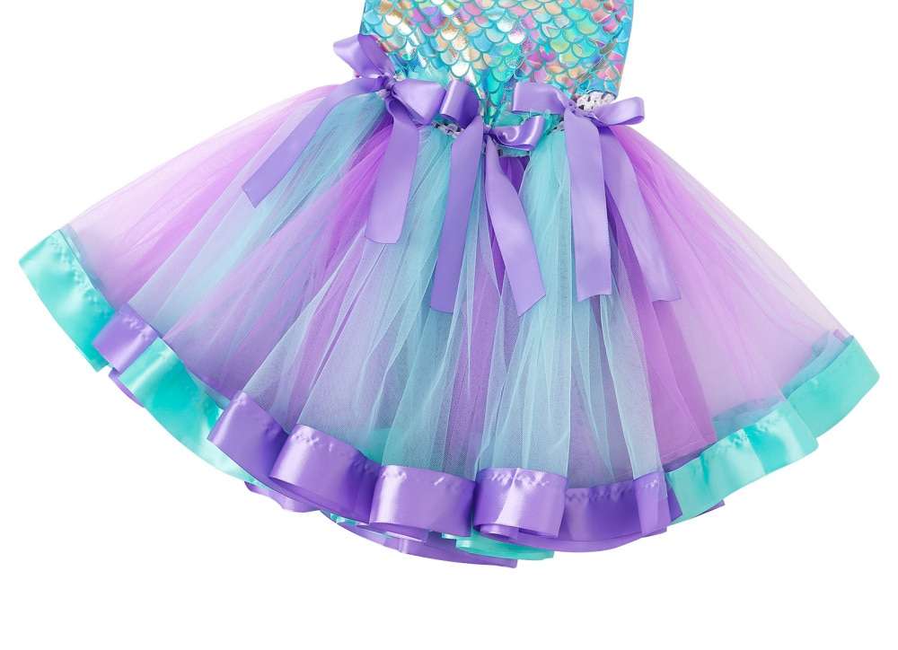 Mermaid Flower Dress with Hairband, Girls Tutu Dress, Mermaid Tutu Dress, Mermaid Dress, Mermaid Outfit, Mermaid costume