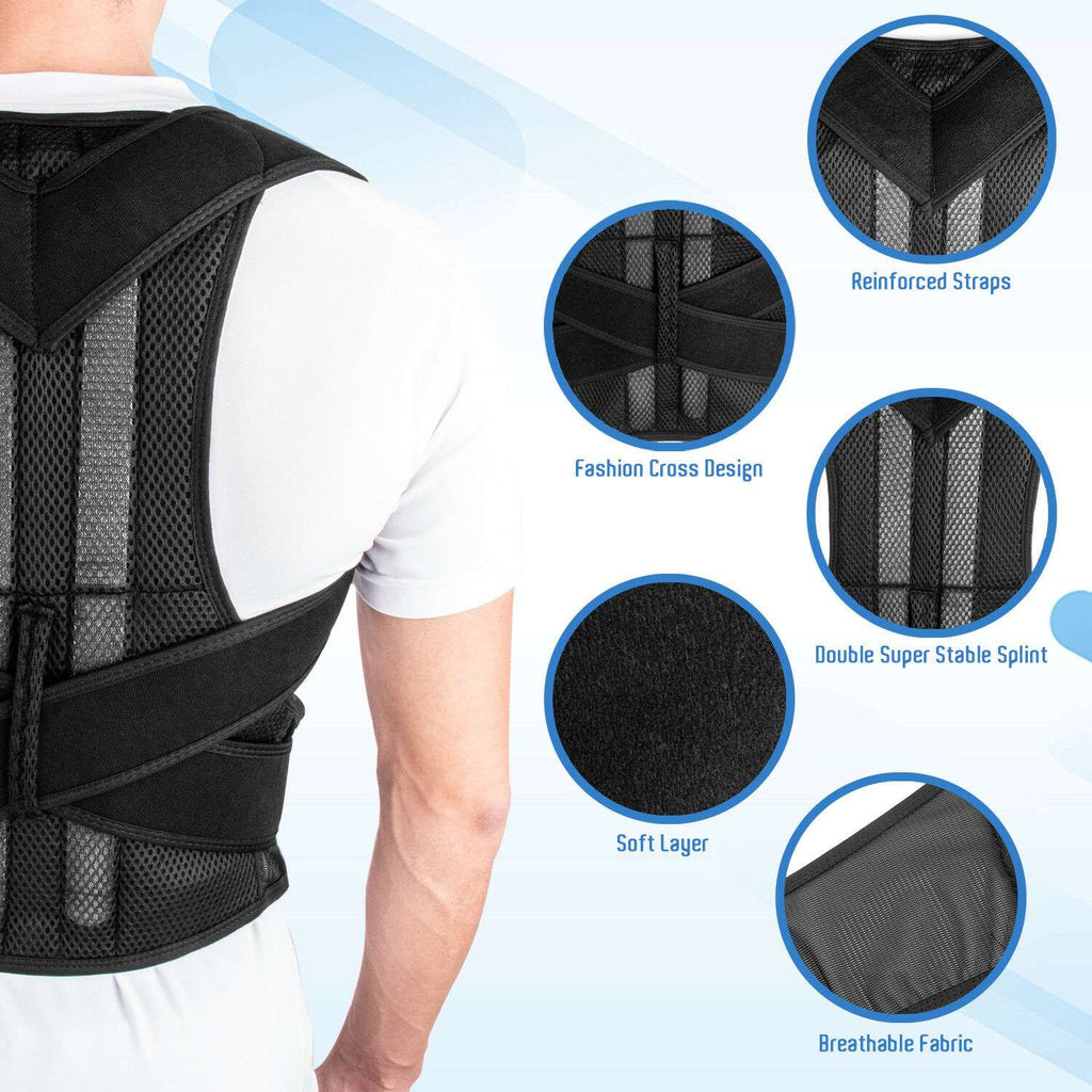 Back Posture Corrector Lumbar Shoulder Support Brace Belt Magnetic Women Men from HRIDZ