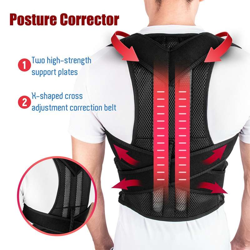 Back Posture Corrector Lumbar Shoulder Support Brace Belt Magnetic Women Men from HRIDZ