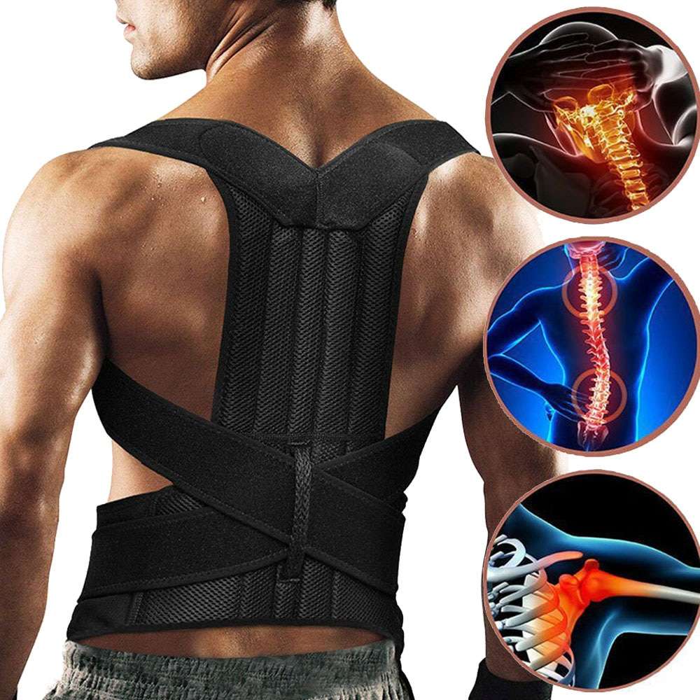 Back Posture Corrector Lumbar Shoulder Support Brace Belt Magnetic Women Men from HRIDZ