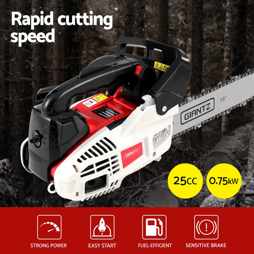 Giantz 25cc Petrol Chainsaw 10" Bar E-Start Tree Pruning Chain Saw