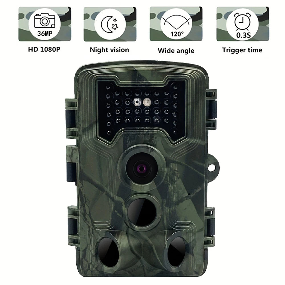 Fast Trigger Wildlife Scouting Trail Camera IP66 Waterproof, 1080P 36MP for Monitoring