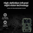 Fast Trigger Wildlife Scouting Trail Camera IP66 Waterproof, 1080P 36MP for Monitoring