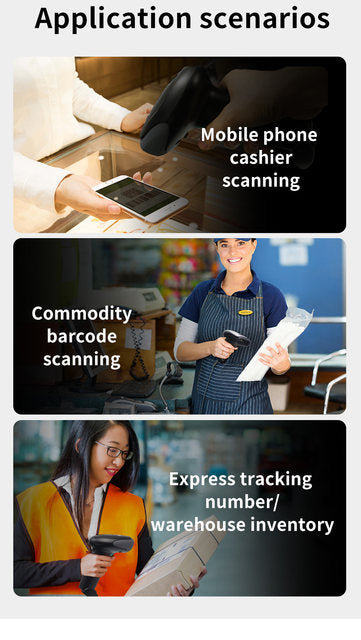 H5WB 2D Bluetooth Scanner Barcode Reader USB Support Mobile Phone iPad