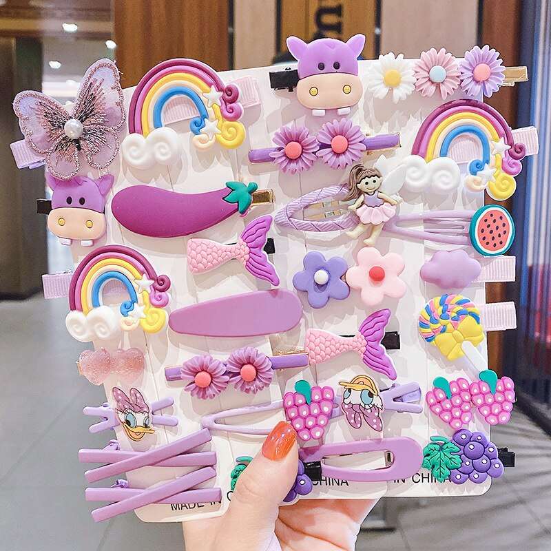 14Pcs/Set Kids Cute Hair Accessories, children Hairclips ,Gifts Hairpins, Hair Accessories, Kids Cute Clips, Sweet Colour Hairpins