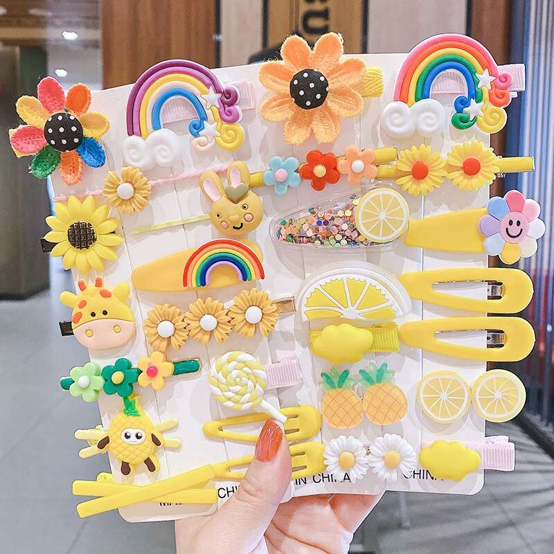 14Pcs/Set Kids Cute Hair Accessories, children Hairclips ,Gifts Hairpins, Hair Accessories, Kids Cute Clips, Sweet Colour Hairpins