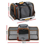 i.Pet Pet Carrier Bag Foldable Expandable Dog Cat Travel Cage Portable Car Kennel