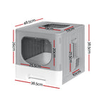 i.Pet Cat Litter Box Large Tray Kitty Toilet Enclosed Hooded Foldable Cat Litter Box Scoop Grey
