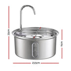 i.Pet 3.2L Cat Water Fountain Pet Feeder Dog Drinking Dispenser 304 Stainless Steel