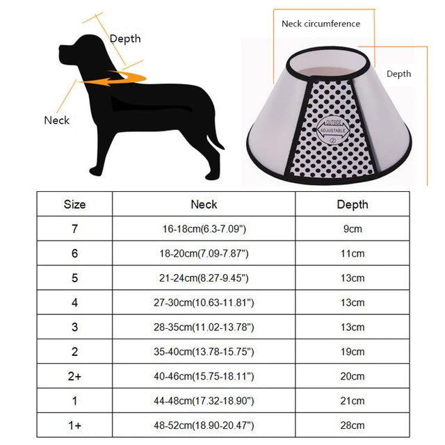 PawfectFriend Pet Protective Collar For Small Large Dogs Anti Bite Grasping Licking Recovery Cone