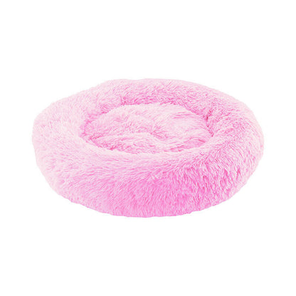 PawfectFriend Plush Donut Pet Bed – Fluffy Cushion for Dogs & Cats