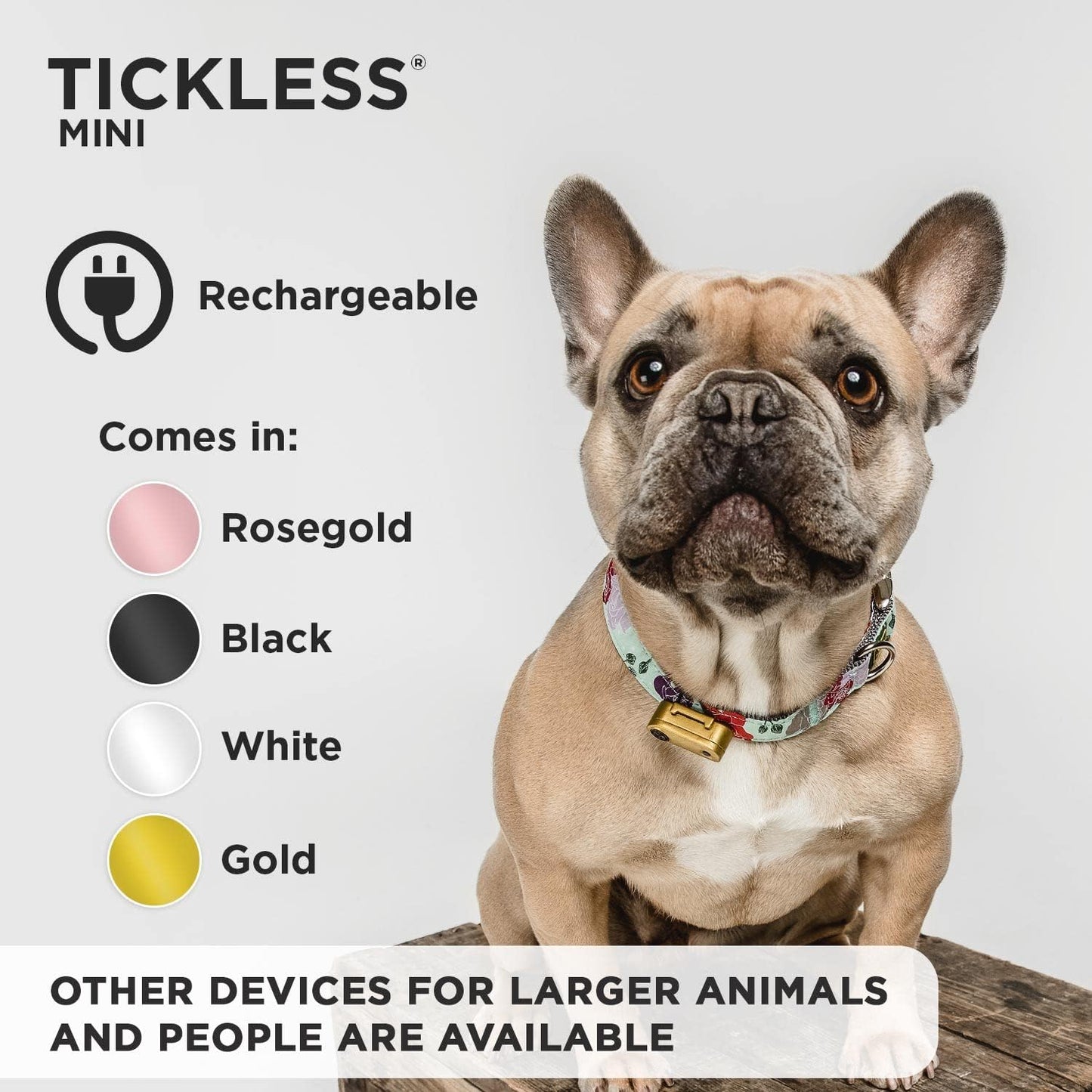 Tickless Mini Electronic Tick Repeller for Cats and Small Dogs Non Toxic Water resistant