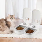 CARLA HOME 2 Meal Automatic Pet Feeder with Timer for Cat & Dog Wet & Dry Food (Dual Bowl 700ML)