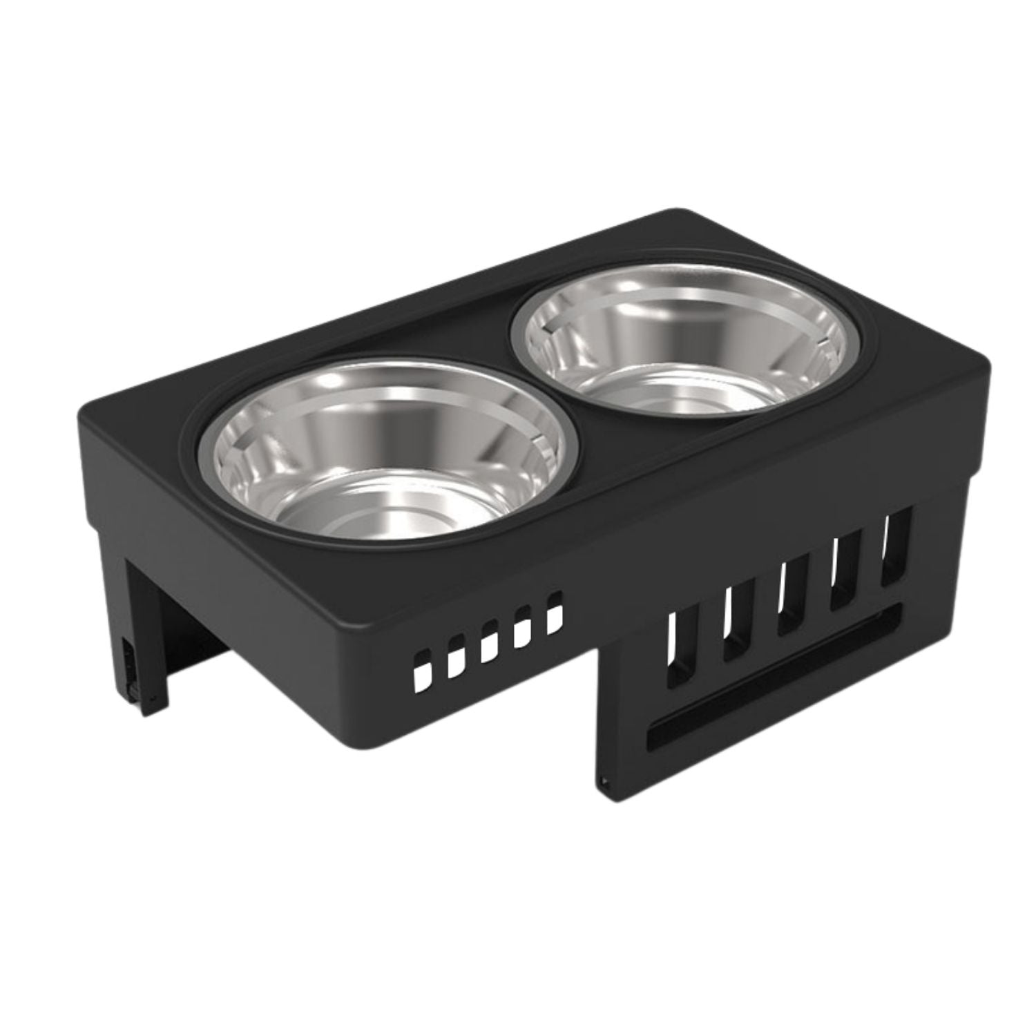 FLOOFI Elevated Raised Pet Feeder with Double Bowl (Black) FI-FD-119-SY