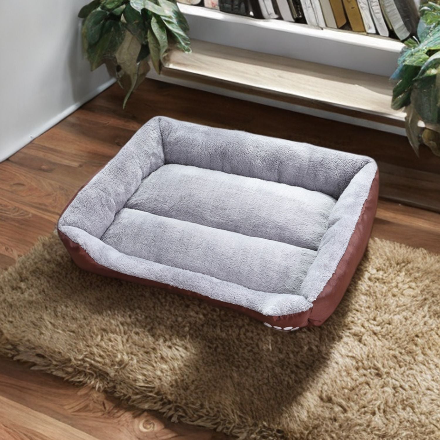 Floofi Pet Bed Square L Size (Coffee) FI-PB-285-BMR