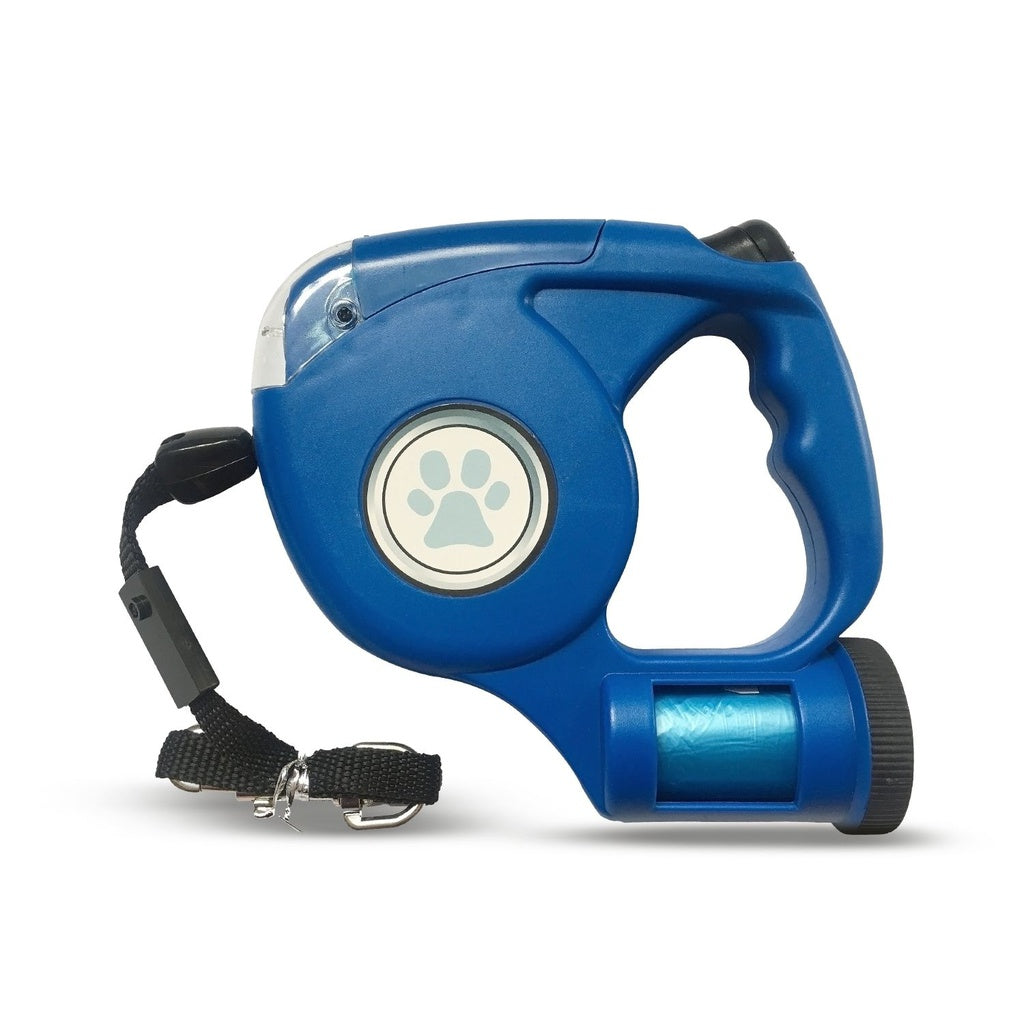 Floofi 3 in 1 Waste Beg LED Leash Blue FI-PC-123-HN