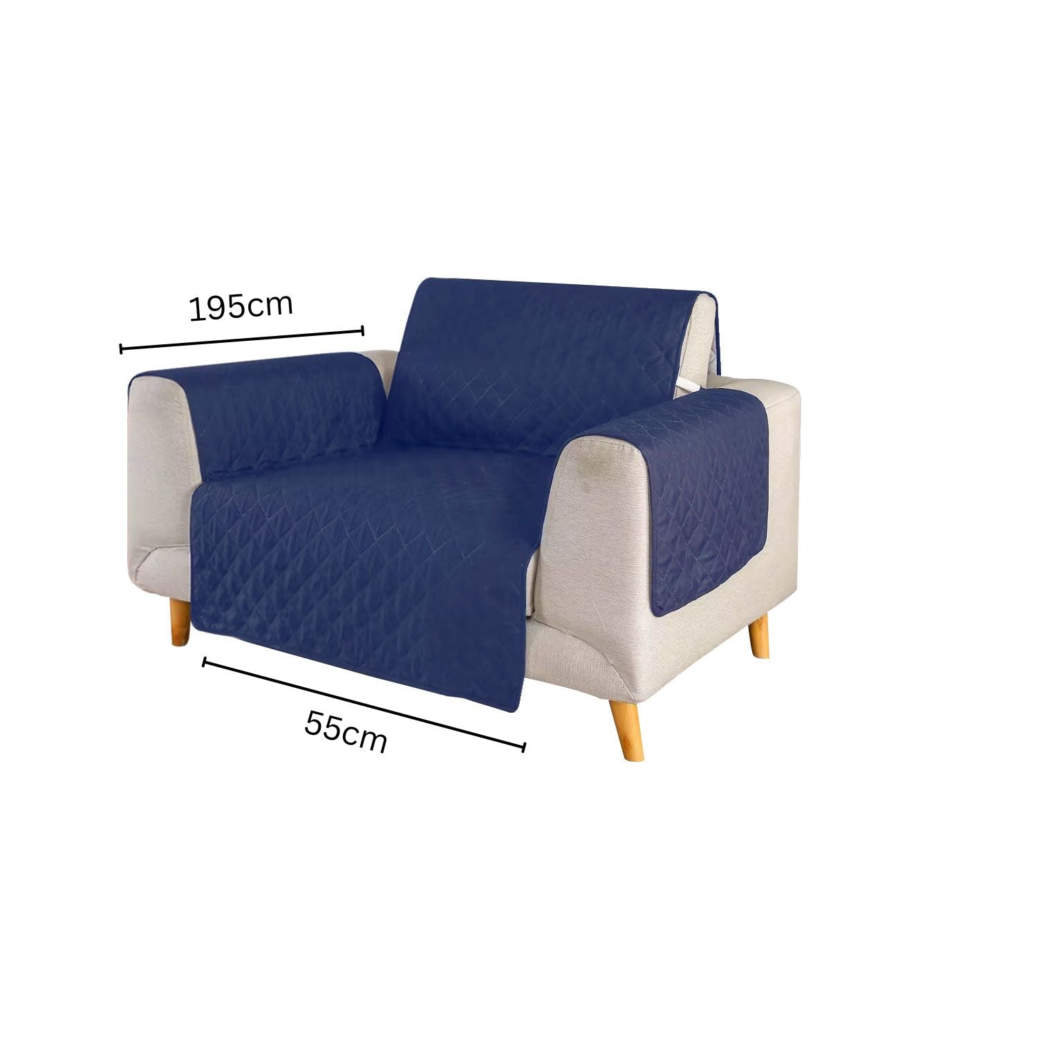 FLOOFI Pet Sofa Cover 1 Seat (Blue) FI-PSC-101-SMT