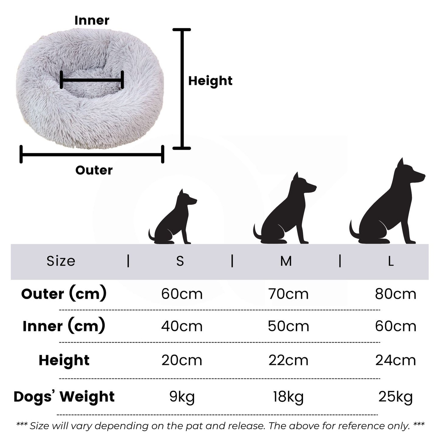 Floofi Pet Bed 60cm (Grey) PT-PB-132-XL