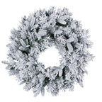 Christabelle 61cm Snowy Atica Pre-Lit Warm White LED Snowy Finish Christmas Wreath