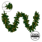 Christabelle 274cm Chadwick Green Pre-Lit Christmas Garland
