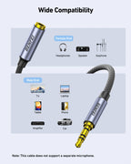 BENFEI 421GY 1M 3.5mm Male to Female AUX Extension Cable, TRRS 4-Pole Stereo Audio Jack Cord for Headphones, Microphone, Smartphones, PC, Laptop, Speakers