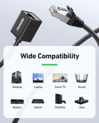 BENFEI 435BK-3M RJ45 Extension Male/Female Patch cords Cat6 1000Mbps 3M