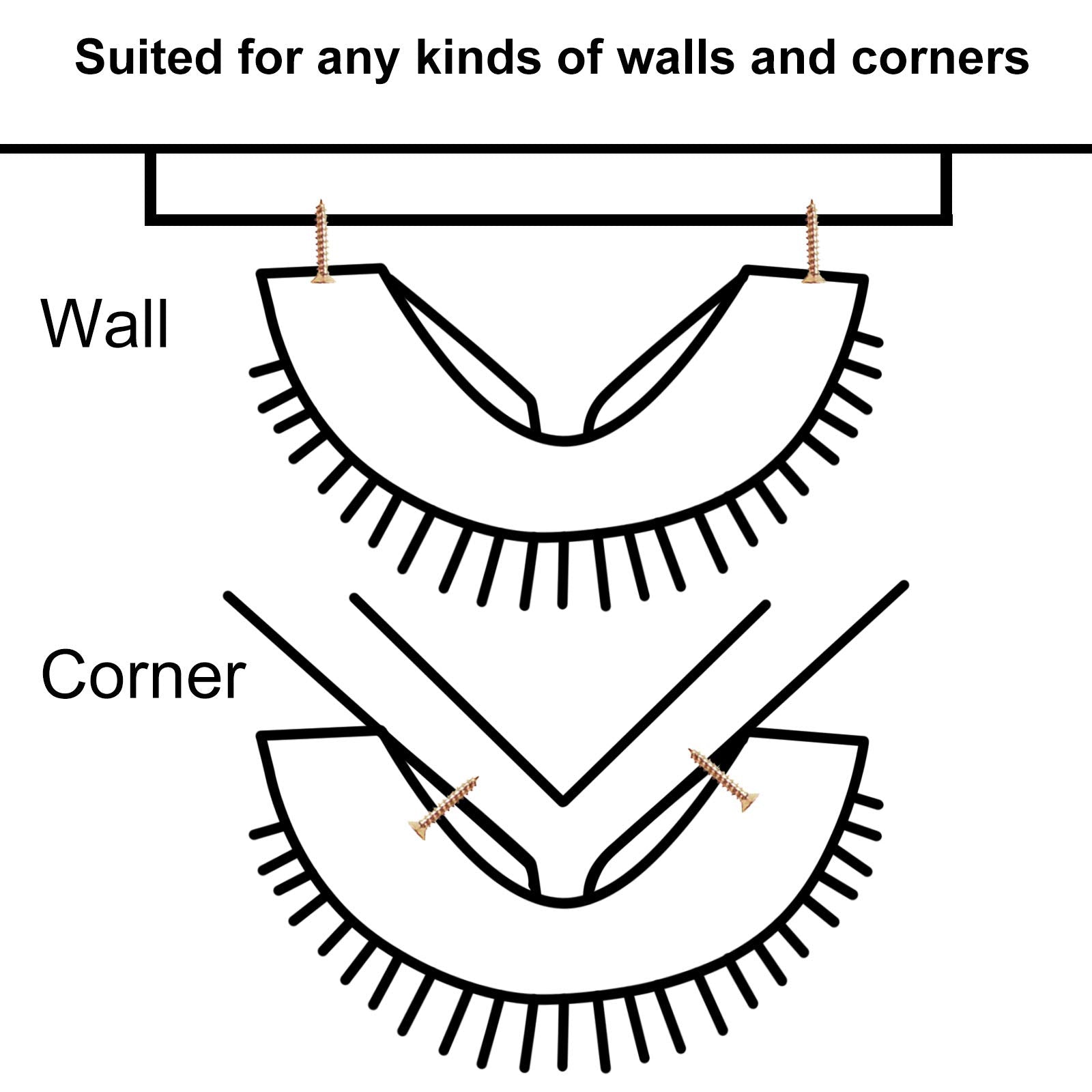 Cat Self Groomer Catnip Dog Cat Toy Corner Groomer Wall Corner Scratcher Comb Grooming Massage Brush Black