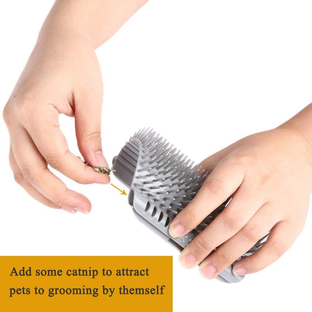 Cat Self Groomer Catnip Dog Cat Toy Corner Groomer Wall Corner Scratcher Comb Grooming Massage Brush