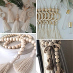 414pcs DIY Beading Kit Round Wooden Beads Set Craft Jewelry Supplies Home Decor