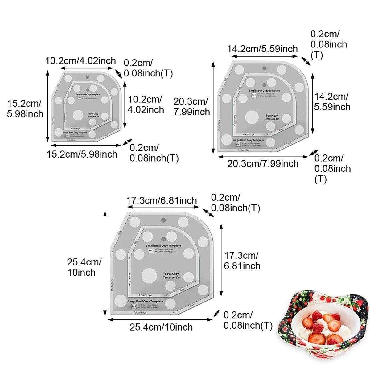 Quilting Ruler Bowl Mat Table Placemat Cozy Acrylic Durable Patchwork Craft Tool