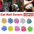 100PCS Anti Scratch Paw Covers for Cats and Kittens Nail Protector Soft Paw - Flat-M