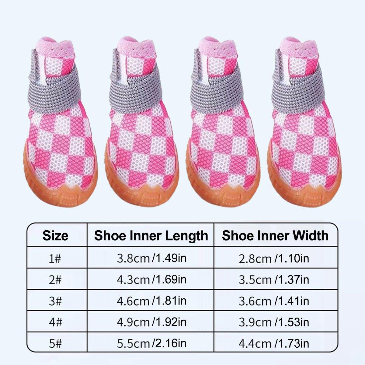 4pcs Breathable Mesh Dog Shoes Small Pets Puppy Paw Protection Summer Boots - Green-4