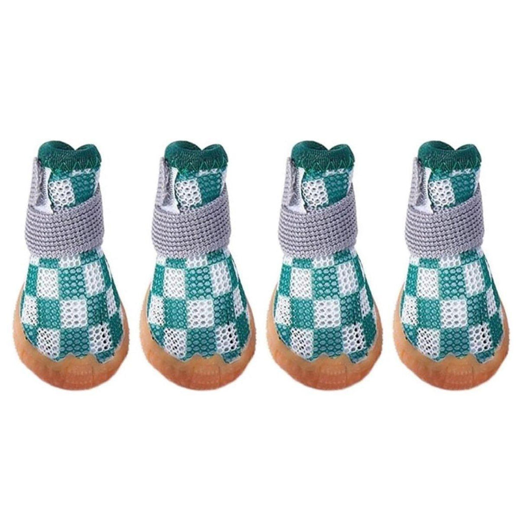 4pcs Breathable Mesh Dog Shoes Small Pets Puppy Paw Protection Summer Boots - Pink-3