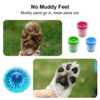 Dog Paw Cleaner Pet cat Foot Washer Cup Feet Clean Brush Cleaning Paws Wash Tool - Red