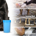 Dog Paw Cleaner Pet cat Foot Washer Cup Feet Clean Brush Cleaning Paws Wash Tool - Red