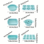 6PCS Silicone Cake Mould Set Baking Pans Nonstick Cupcake Cookie Tools Reusable - Grey