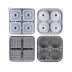 2PCS Silicone Ice Cube Tray Round and Square Ice Ball Maker for Whiskey Cocktails - Blue