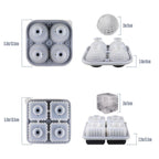 2PCS Silicone Ice Cube Tray Round and Square Ice Ball Maker for Whiskey Cocktails - Green