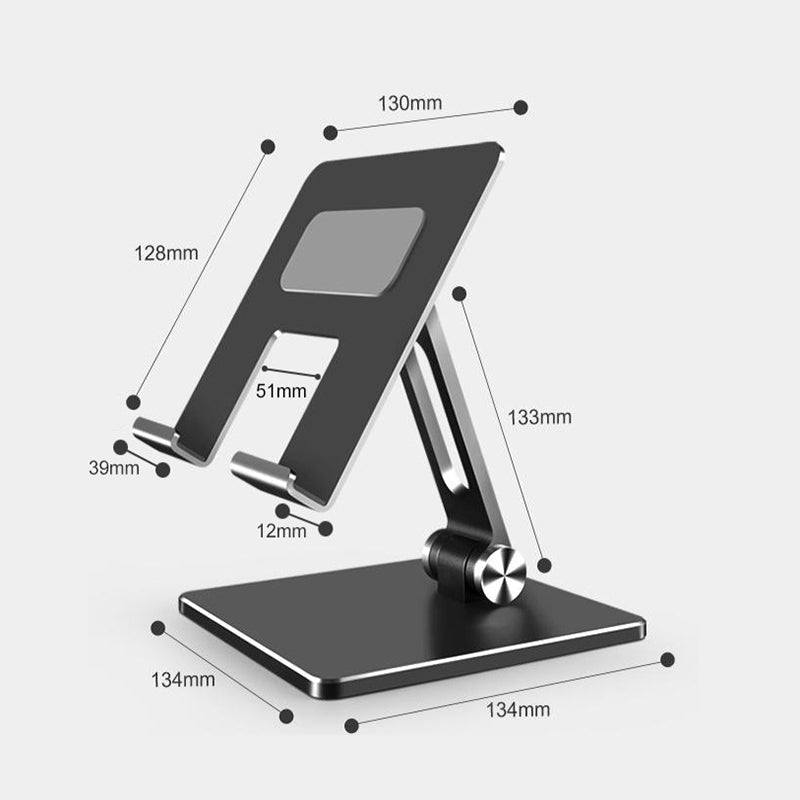 Aluminum Alloy Tablet Phone Holder Desk Stand Bracket Foldable For Ipad Pro 12.9 - Grey