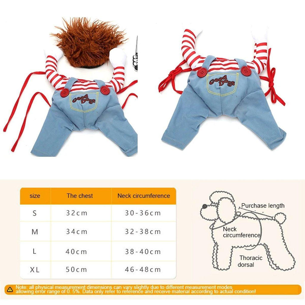 Halloween Dog Costume Pet Accessories Funny Dress Up for Small Medium Dogs - Little Devil Riding-M