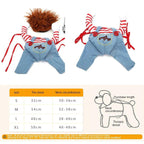Halloween Dog Costume Pet Accessories Funny Dress Up for Small Medium Dogs - Deadly Doll-S